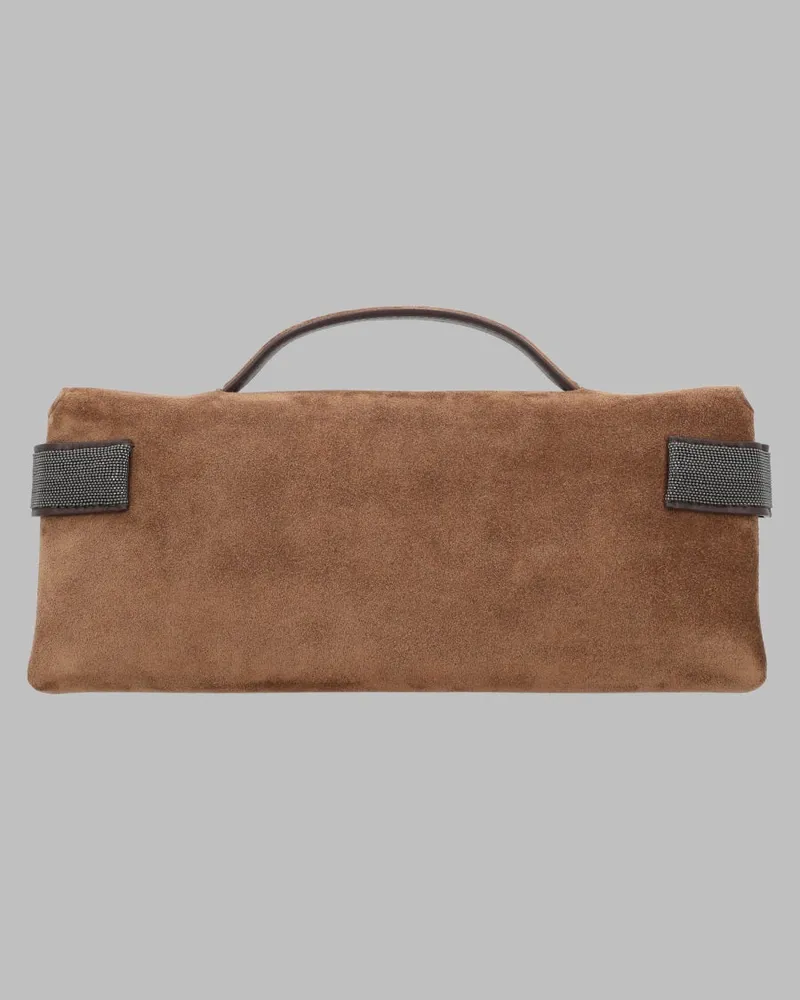 Brunello Cucinelli Essence Leather Clutch — Brown Brown