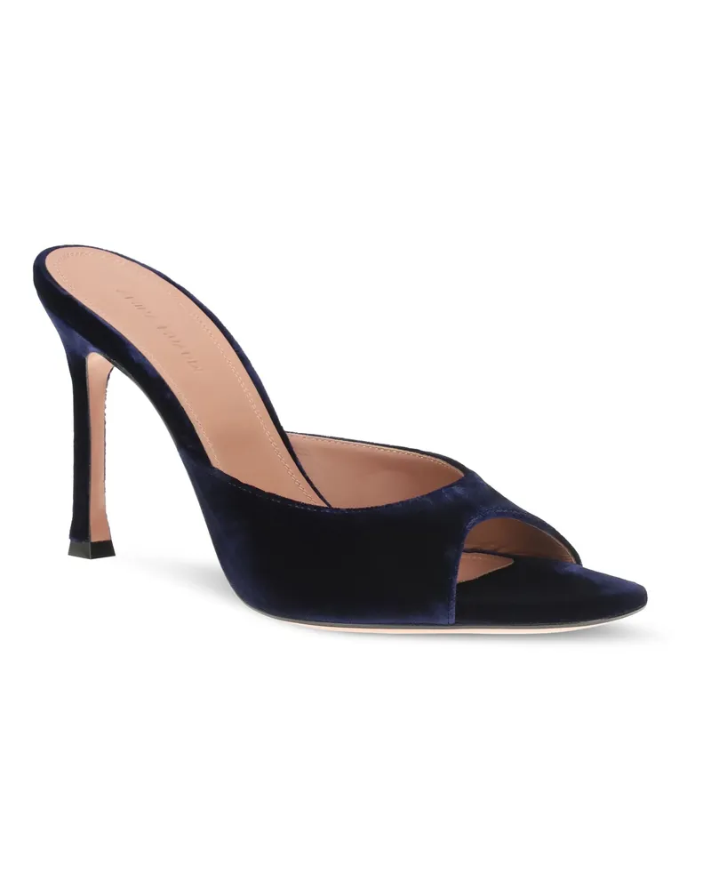 Amina Muaddi Alexa Heel Sandal — Blue Blue