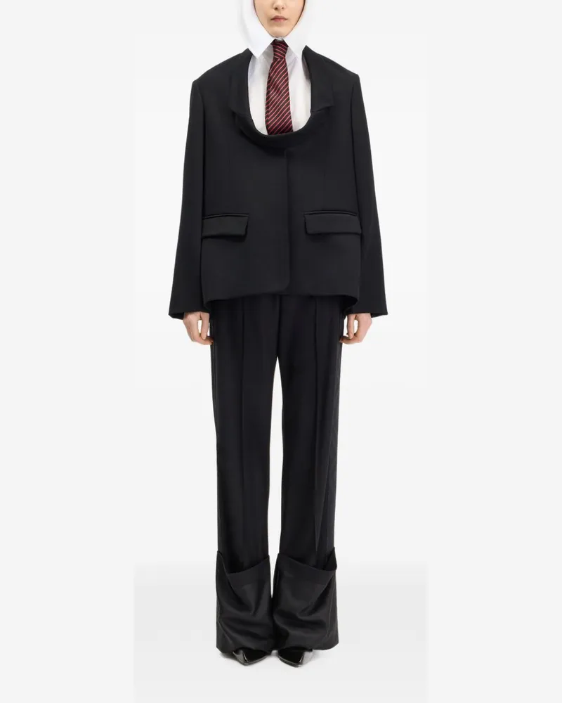 Jean Paul Gaultier Wool Boxy Blazer — Black Black