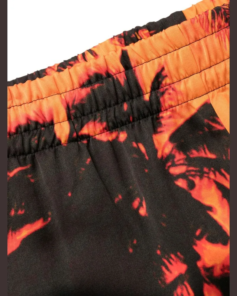 Blue Sky Inn Palm Tree Print Swim Shorts — Orange Orange