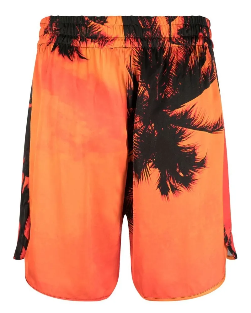 Blue Sky Inn Palm Tree Print Swim Shorts — Orange Orange