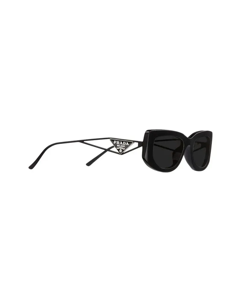 Prada SPR14YC053E1AB Rectangular Sunglasses — Black Black