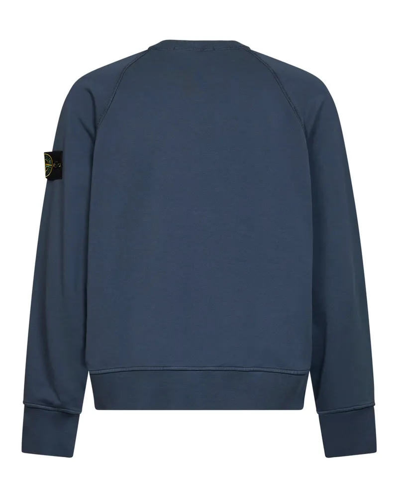 Stone Island Men's Crewneck Sweatshirt Slate Blue Cotton Sweatshirts Sweater Blue