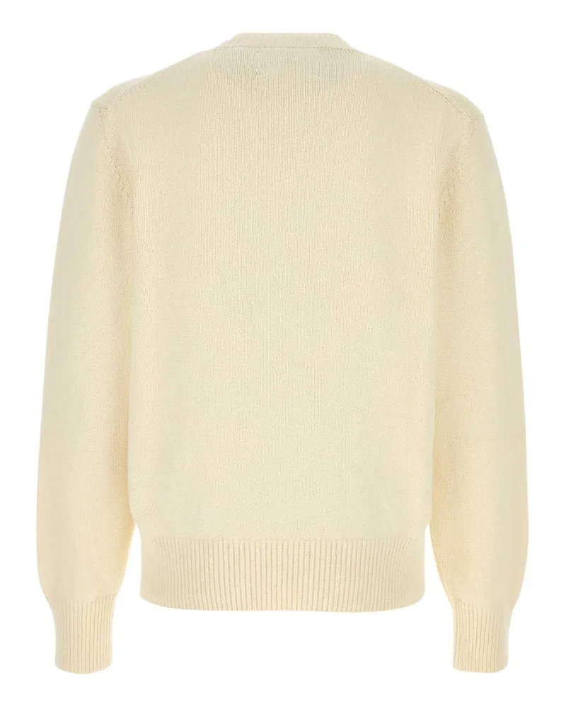 Jil Sander Men's Ivory Cotton Sweater Piuma Cotone Maglie Beige