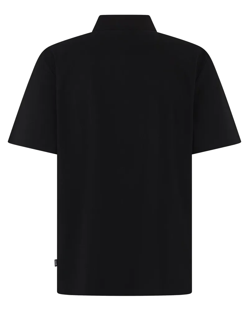 HUGO BOSS Men Polo Shirt Short Sleeve Black Cotton T-shirts And Polos Black