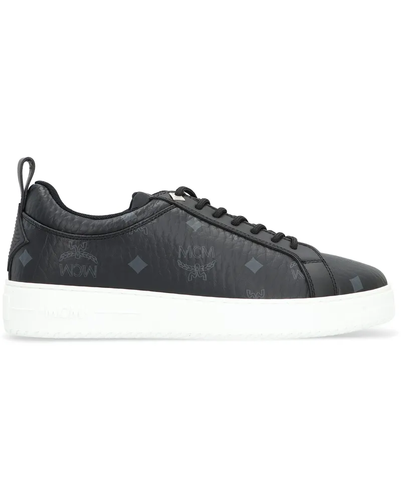 MCM Women's Neo Terrain Lo Sneakers Visetos Black Polyurethane Trainers 