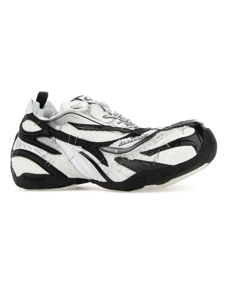Balenciaga Men's Two-Tone Fabric Soleless Sneakers Blk-Wht-Silv T Polyurethane Polyester Blk/wht/silv Multicolor