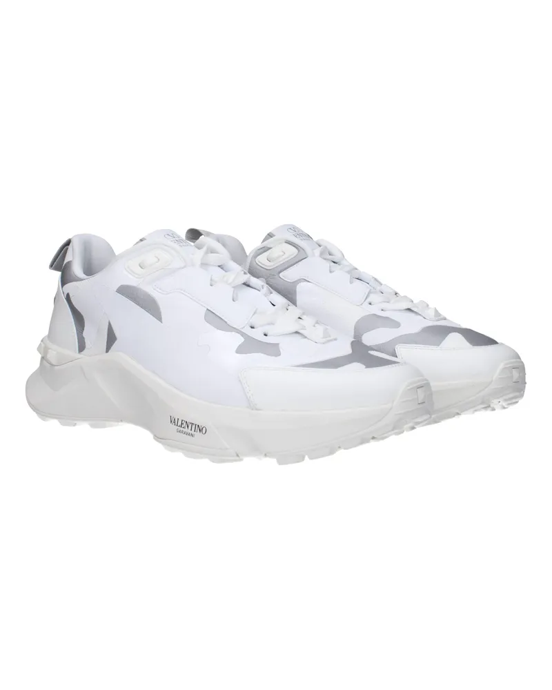 Valentino Garavani Men's White Fabric Athletic Sneakers White