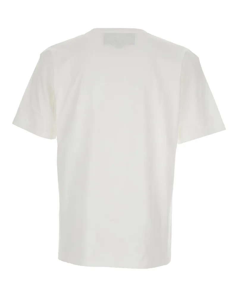 Valentino Garavani Men's White Cotton Crewneck T-Shirt With Front Print T-Shirts And Polos White