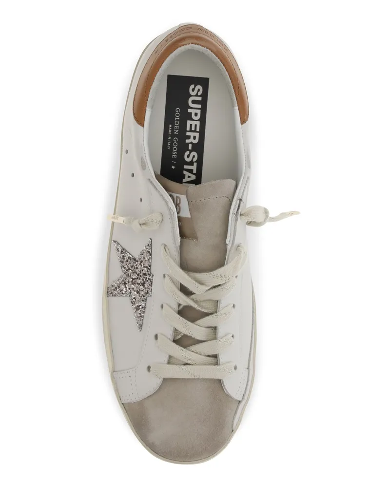 Golden Goose Women's Sneakers Super Star White-Beige White-Beige-Cinder-Leather Brown Trainers White/beige/cinder/leather White