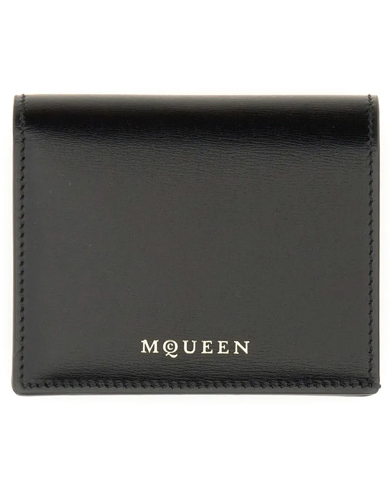 Alexander McQueen Calf Skin Wallet — Black Black