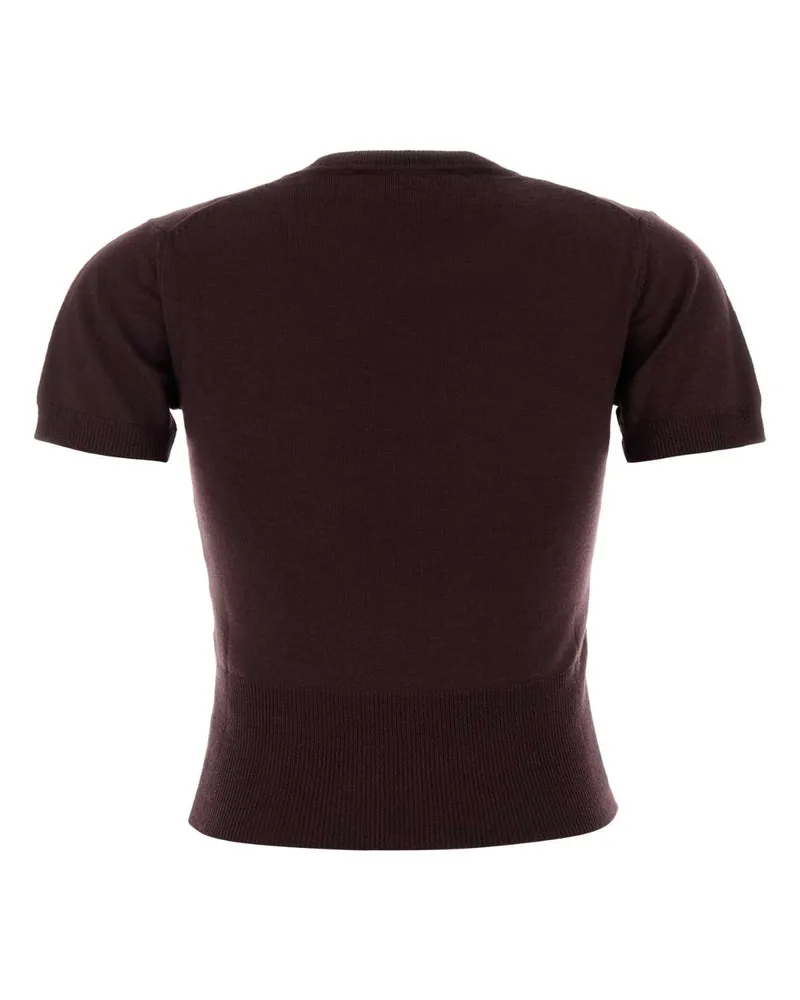 Vivienne Westwood Women Aubergine Wool Bea Sweater Aw26darkmahogany Exterior: Maglieria Brown