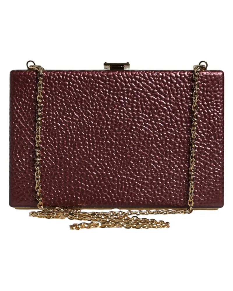 Dolce & Gabbana Textured Leather Clutch — Red Red