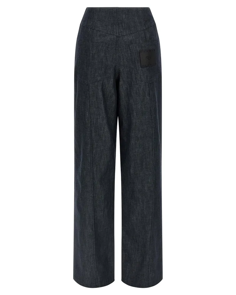 Fendi Roma Patch Jeans — charcoal Charcoal