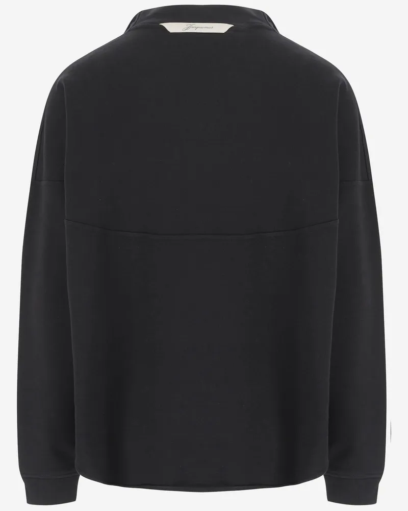 Jacquemus Men's Sweatshirt Rond Carré Black Cotton Sweatshirts Sweater Black