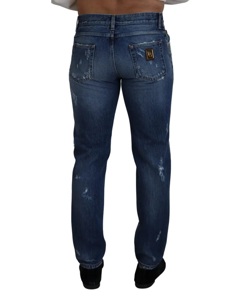 Dolce & Gabbana Distressed Denim Jeans — Blue Blue