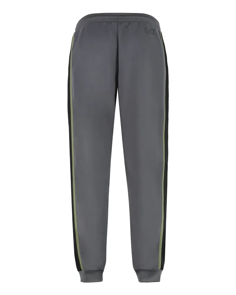 EA7 Men's Track Pants Techno Fabric Grey Polyester Gray