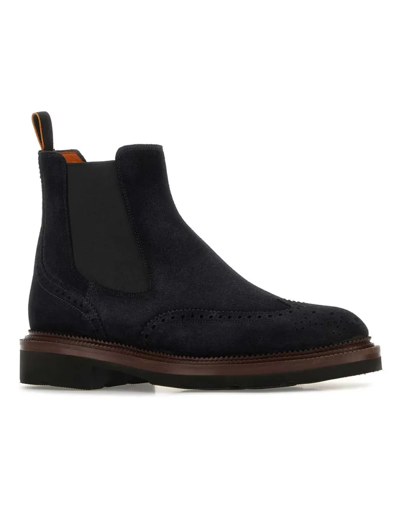 Santoni Men's Kalama Chelsea Boot Navy Suede Navy