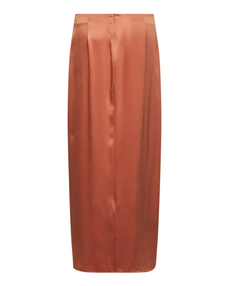 Giorgio Armani Women's Long Wrap Skirt Orange Silk Orange