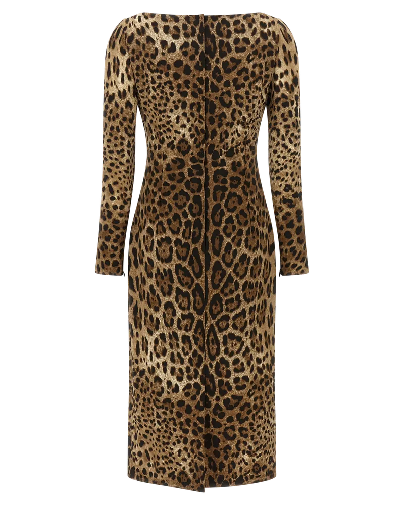 Dolce & Gabbana Women's Brown Viscose Midi Dress Brown