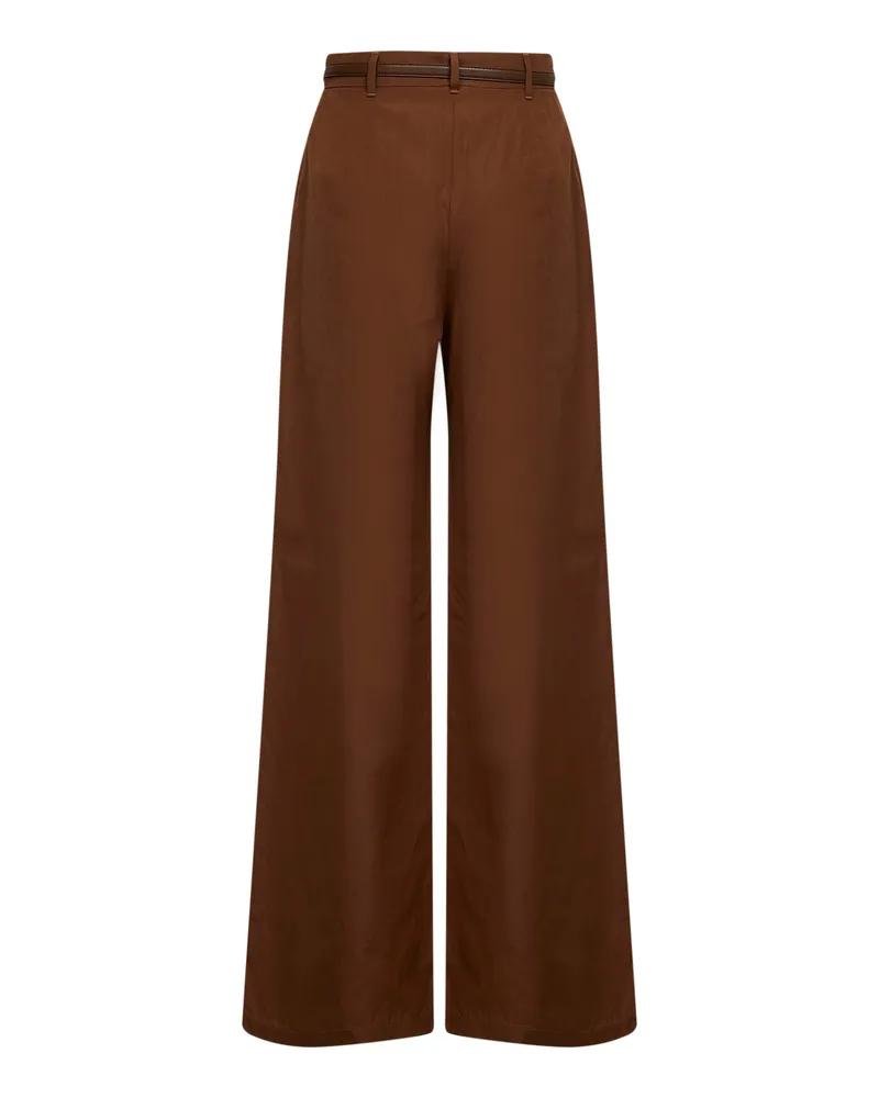 Max Mara Women's Belted Trousers Mstfarea Brown Cotton Brown