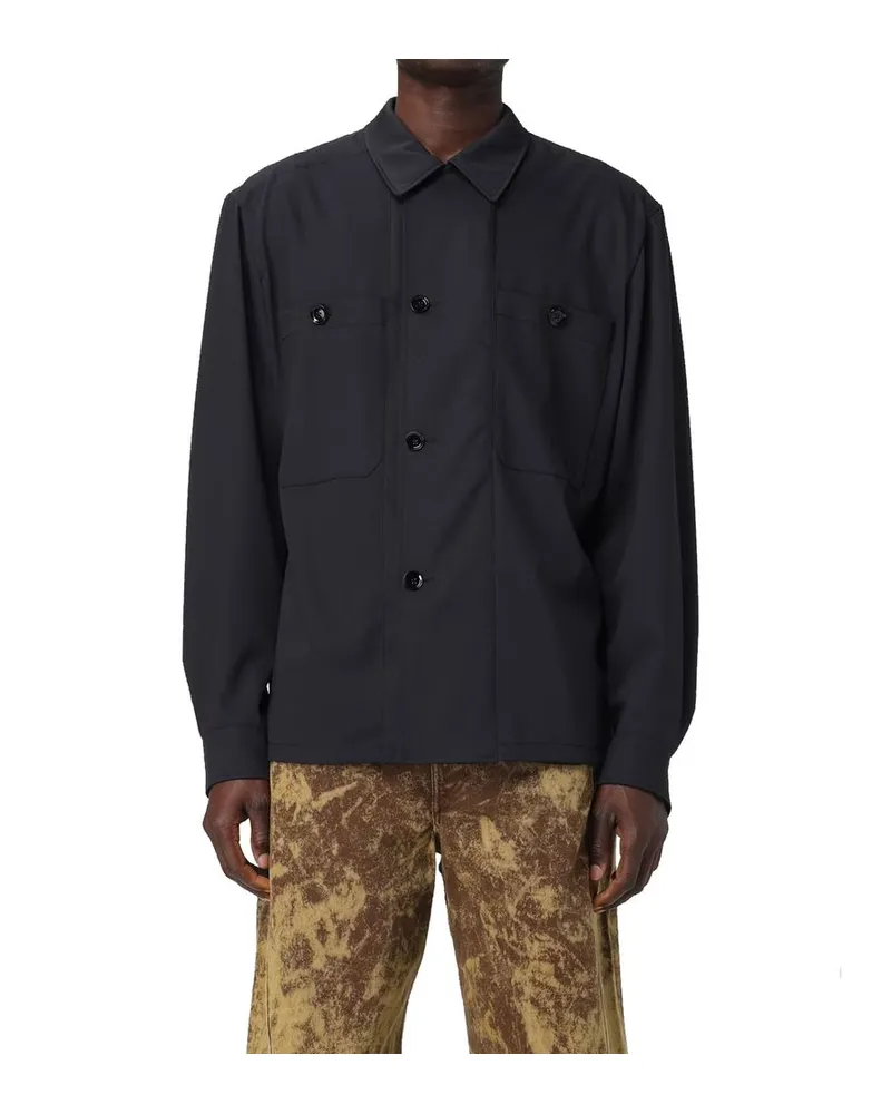 Christophe Lemaire Men's Black Virgin Wool Coat Clothing Black