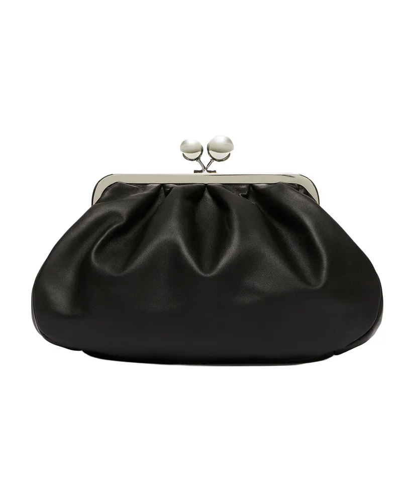 Max Mara Women's Sheepskin Shoulder Bag Cubico Black Black