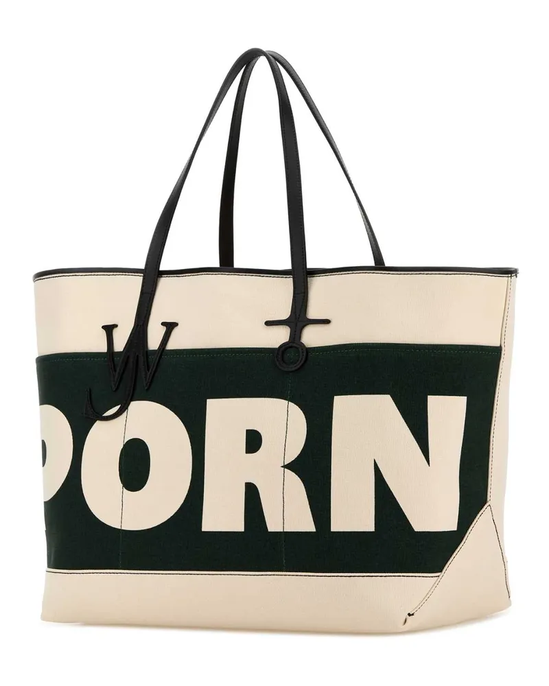 J.W.Anderson Women's Ivory Canvas Anchor Xl Shopping Bag Greennatural Exterior: Fabric Borse A Mano Green