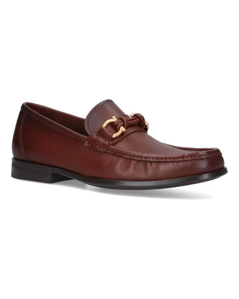 Ferragamo Men's Flat Shoes Brown Upper: Calf Leather Brown