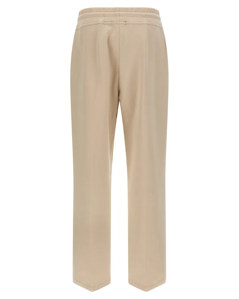 MOORER Women's Beige Cotton Joggers (workout Pants Beige