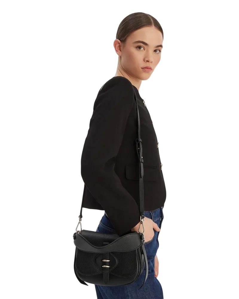 Coccinelle Women's Top Handle Bag Black Micro Grainy Leather - Top-Handle-Bags Black
