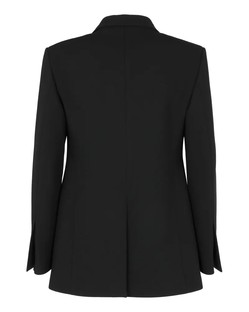Ferragamo Men's Contrasting Lapel Tuxedo Blazer Black Virgin Wool; Polyester Suit & Dinner Jackets Black