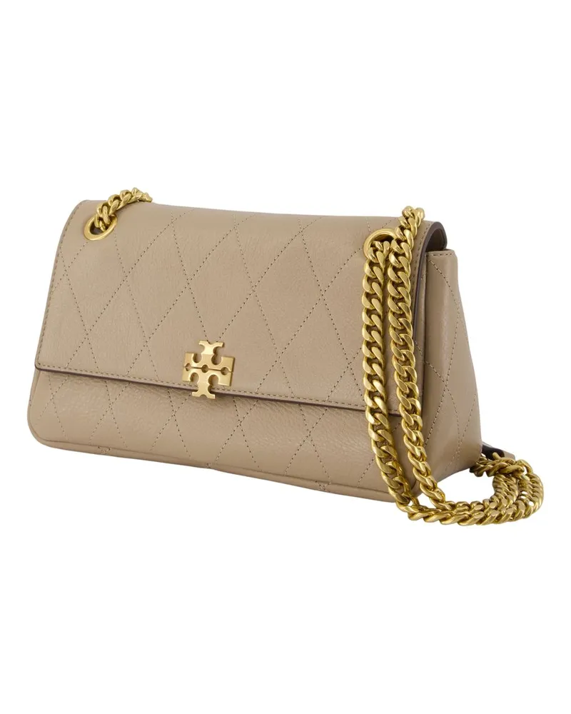 Tory Burch Women's Charlie Small Shoulder Bag -  Leather Beige Calfskin Shoulder-Hobo-Bags Beige