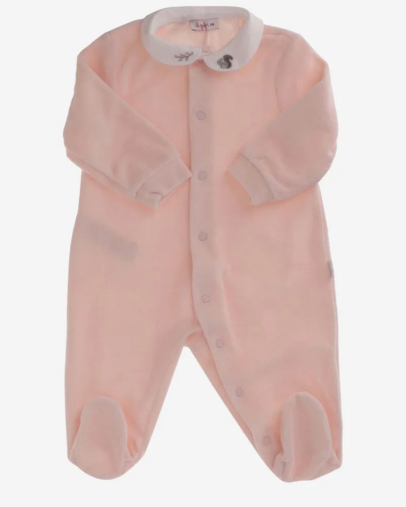Il Gufo Girls' Full-Length Velvet Jumpsuit Pink Main: Cotton Tracksuit Sets Pink