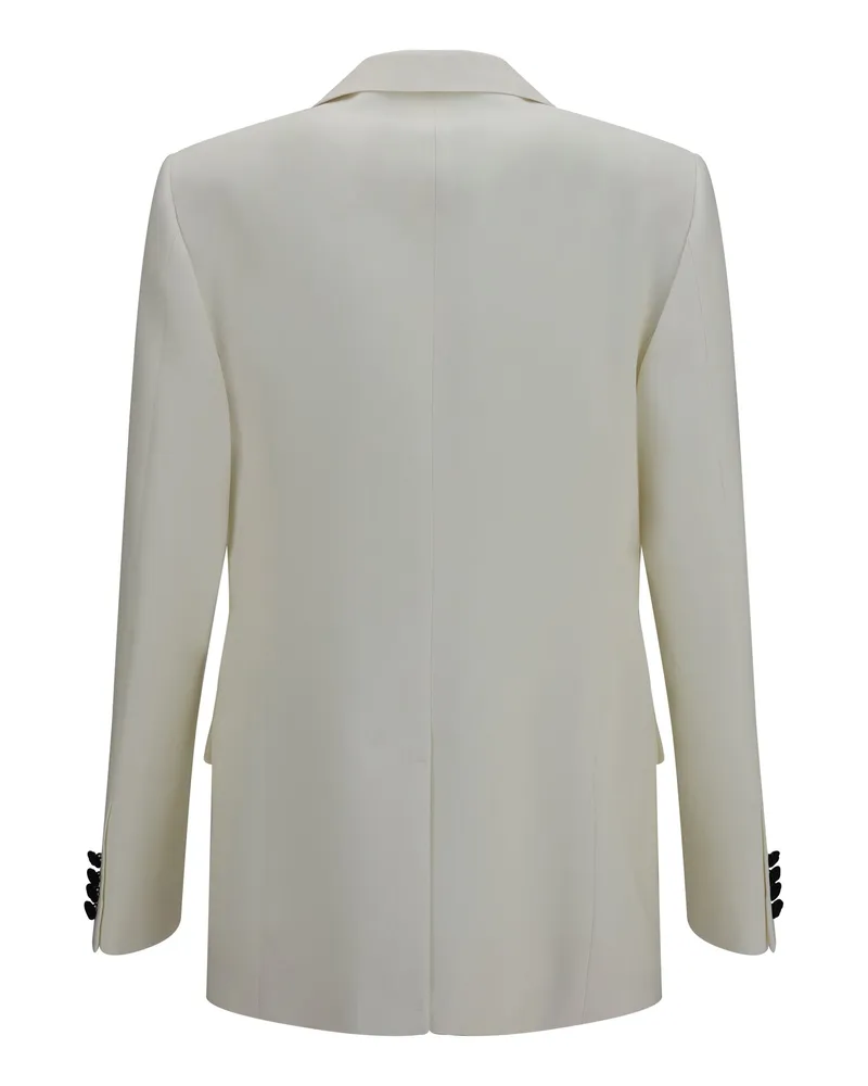 Valentino Garavani Men's Jacket Two-Tone Wool Ivory-Black Merino Ivory/black Ivory