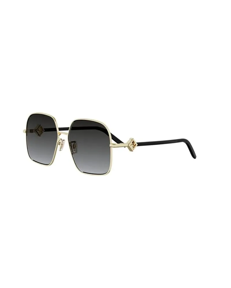 Fendi Unisex Sunglasses Black Metal Gold