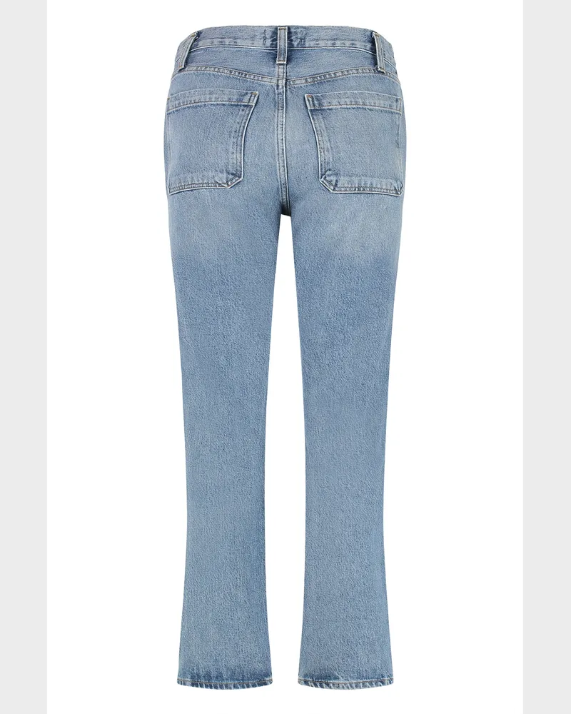 AGOLDE High-Rise Straight Leg Jeans — Blue Blue