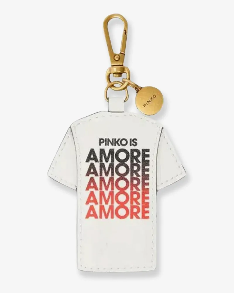 Pinko Women's Keychain Amore Leather White Hair Accessories White