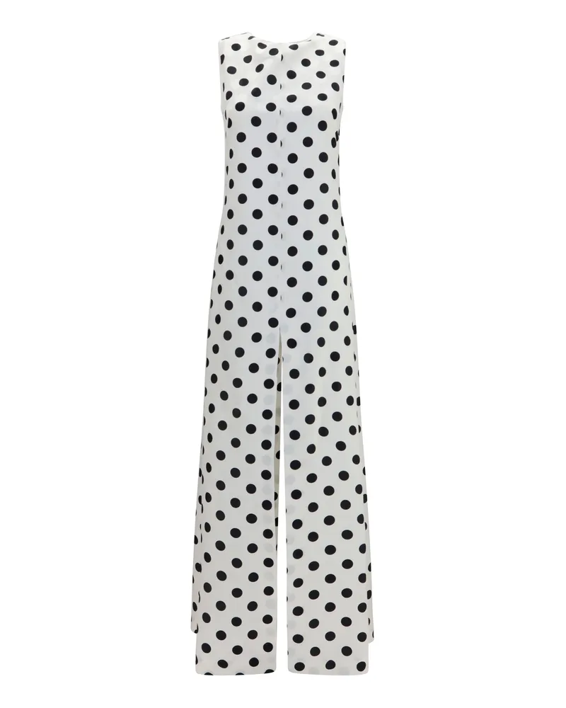 Sa Su Phi Women's Sleeveless Maxi Dress Black-White Silk Black/white White