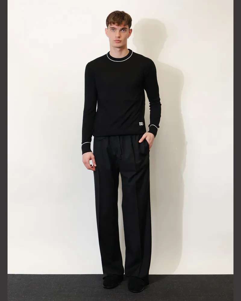 Dolce & Gabbana Men's Sweater Black Virgin Wool Black