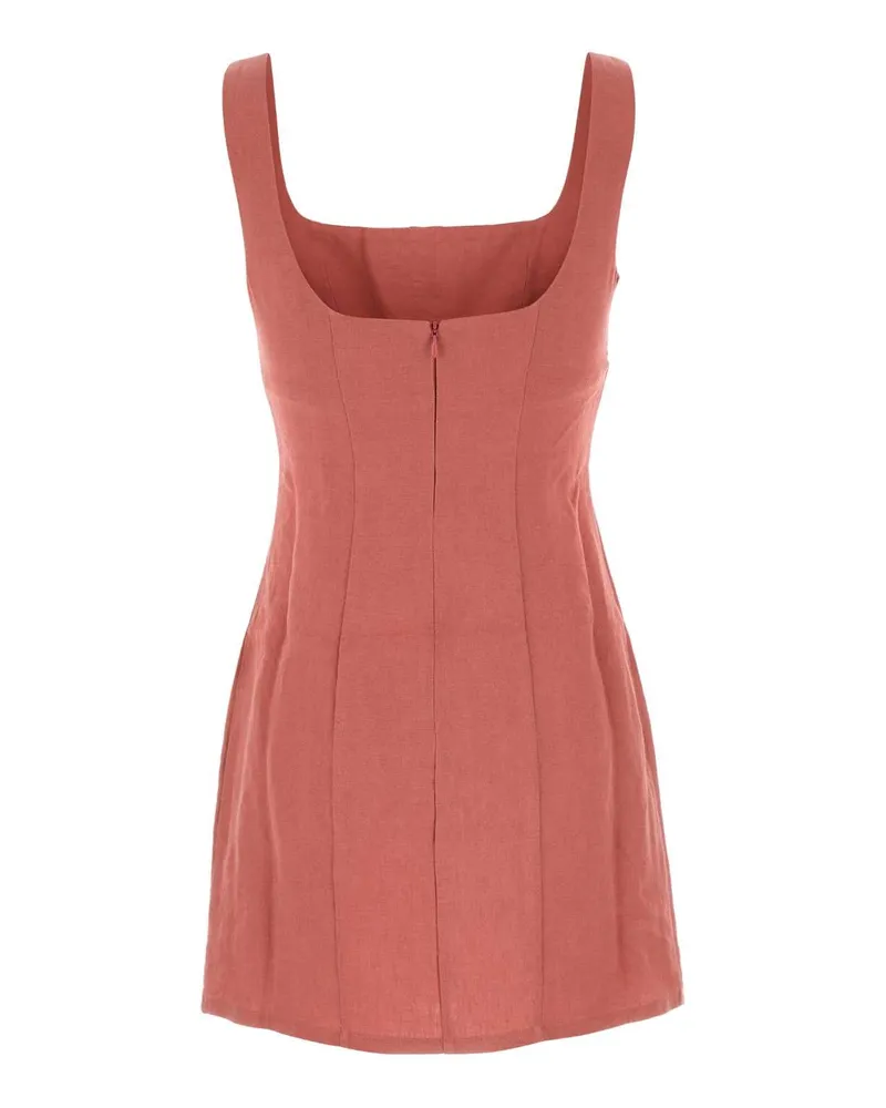 Le Kasha 1918 Linen Mini Dress — Pink Pink