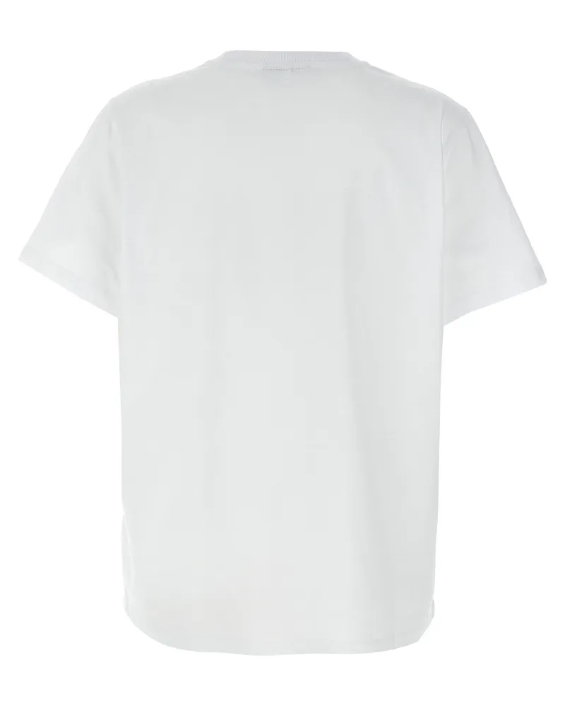 Ganni Kitten-Print Cotton Jersey T-shirt — White White