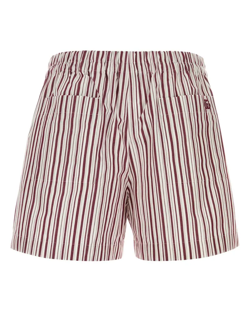 Gucci Men's Embroidered Cotton Bermuda Shorts Whiterossoancoram Exterior White