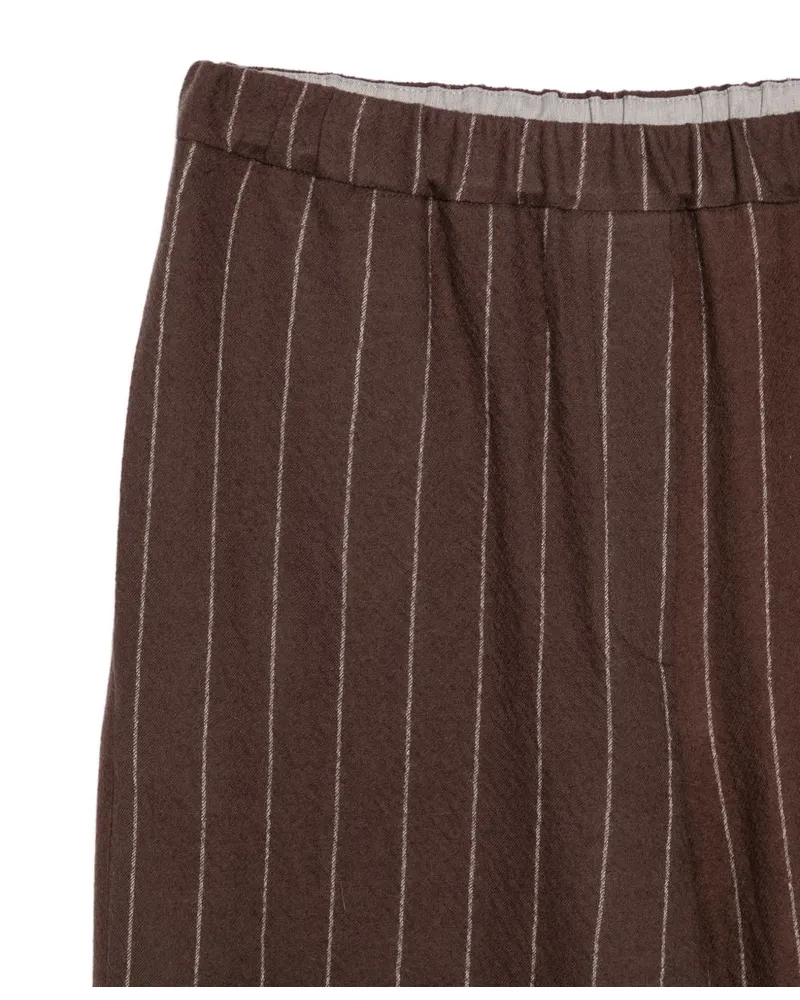 ALYSI Wool Pinstripe Trousers — Brown Brown