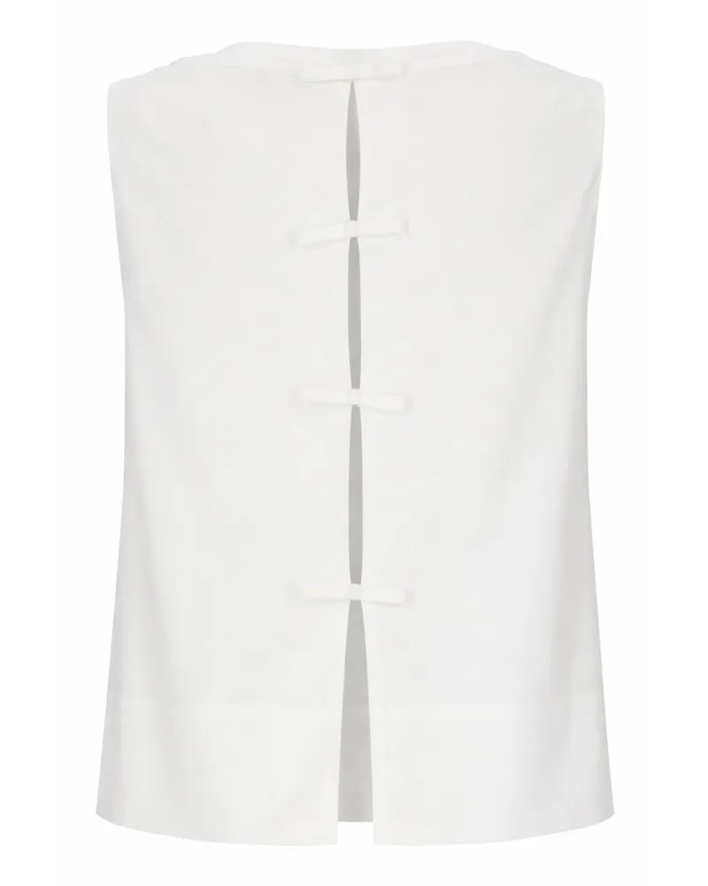 Herno Bow-Detail Cotton-Polyester Blouse — White White