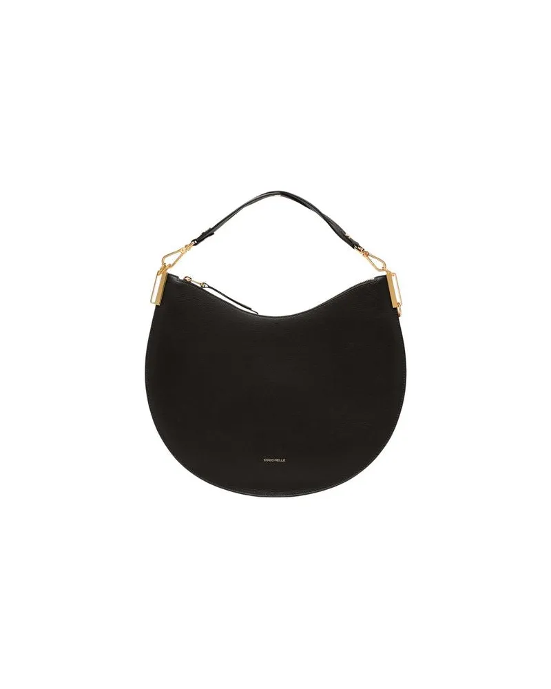 Coccinelle Women's Handbag Black-Cognac Cowhide Bags - Handbags Black/cognac Black