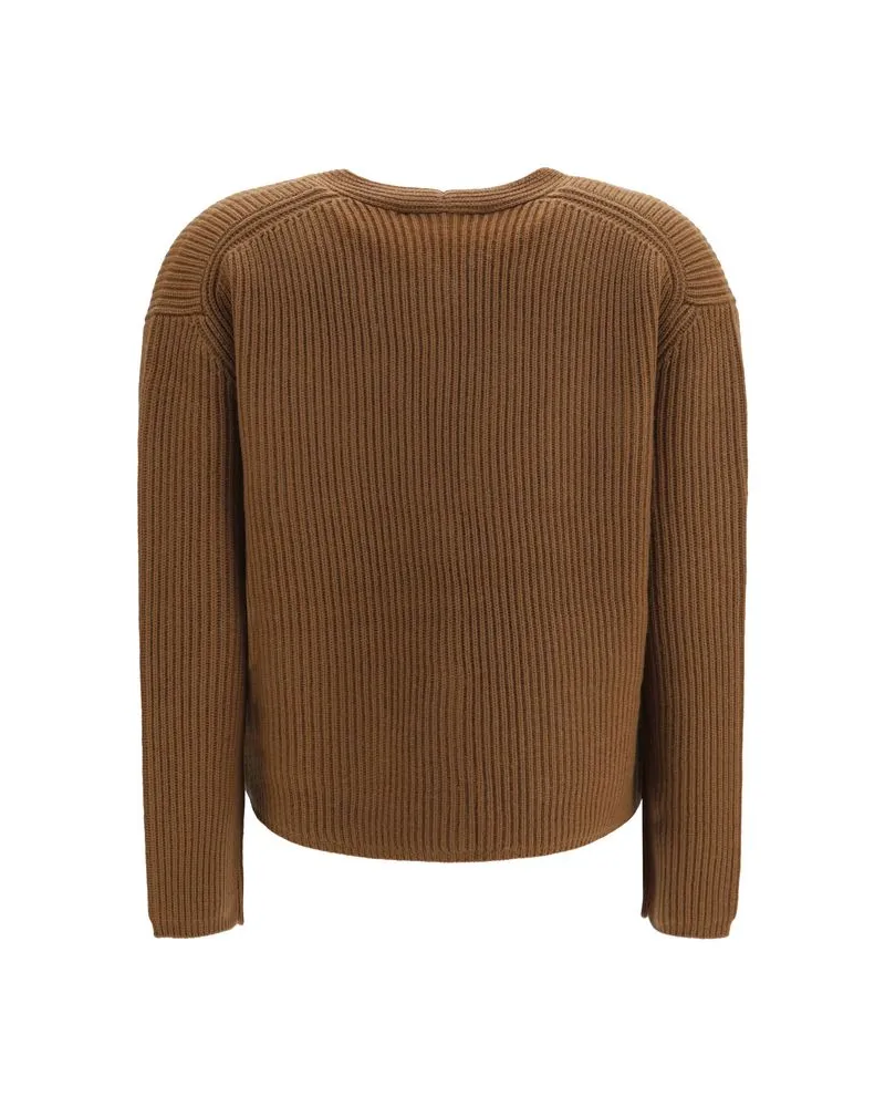 Max Mara Merino Wool & Cashmere Cardigan — Brown Brown