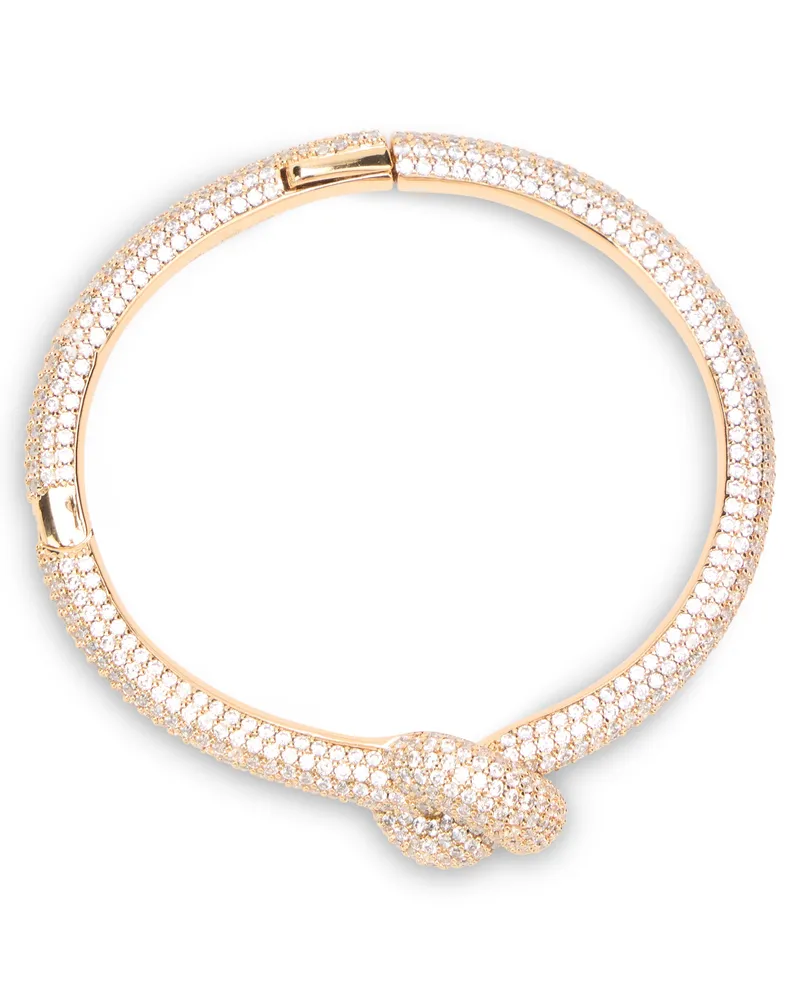 Self-Portrait Crystal Knot Bracelet — Gold Gold