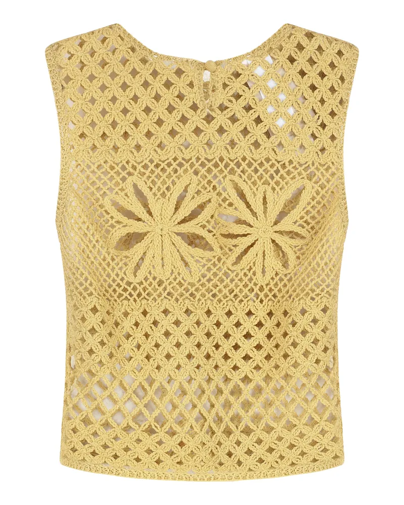 Pinko Women's Gonzano Sleeveless Top Yellow Viscose Tops Yellow