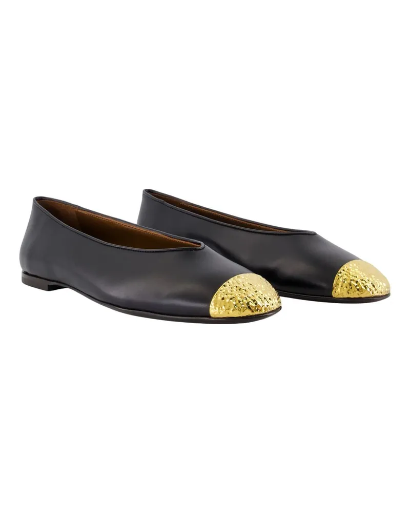 Giuseppe Zanotti Women's Punta Amanda Ballerinas -  Leather Black Calfskin Shoes Flat-Shoes Black